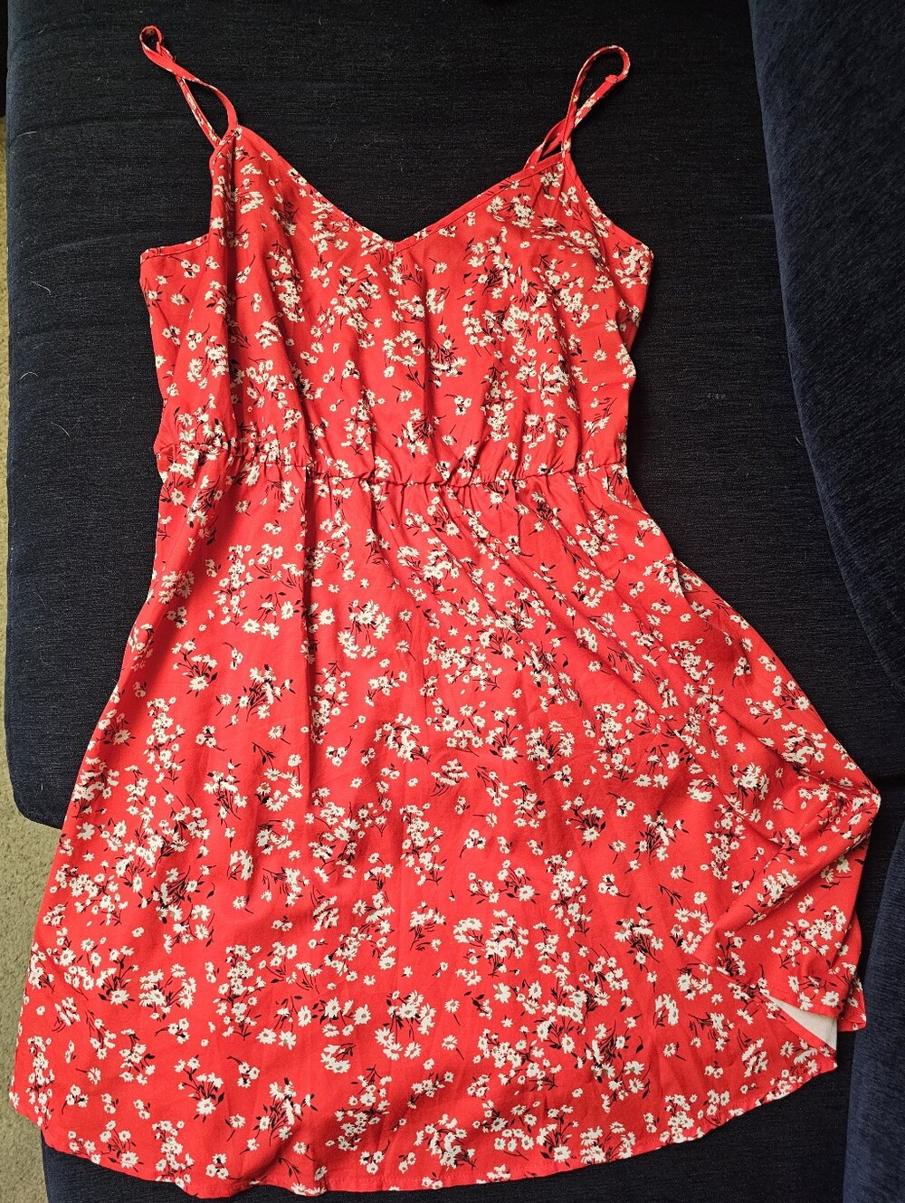SHEIN Red Floral Spaghetti-Strap Dress